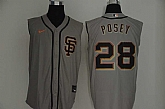 Giants 28 Buster Posey Gray Nike Cool Base Sleeveless Jersey,baseball caps,new era cap wholesale,wholesale hats